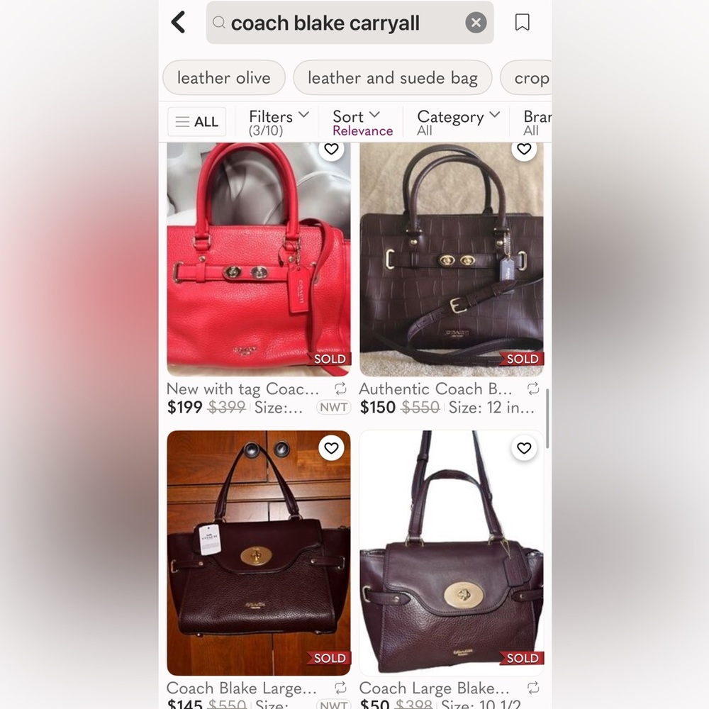 Coach F32106 Blake Flap Carryall in Vermillion Red - Picture 12 of 13